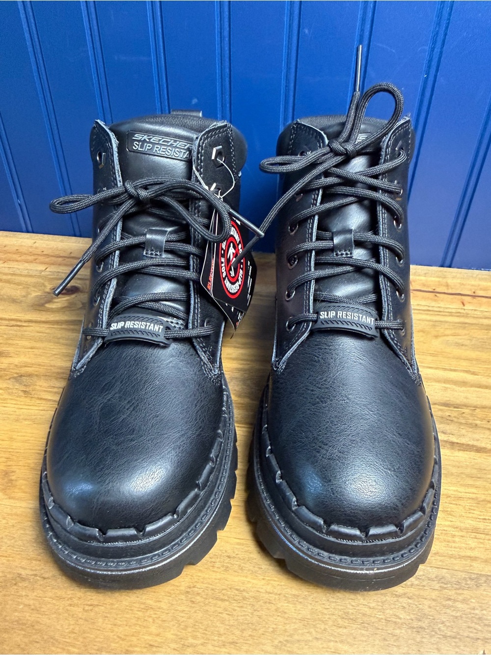 Skechers Work Jammers SR Black Platform Slip Resistant Boots Women’s 6 NWT